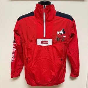 Disney Columbia Mickey Mouse 1/4 Zip Pullover Windbreaker Large 14/16 Packable